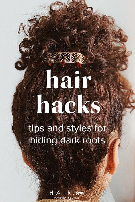 Get creative with root-covering hairstyles and techniques! Best Hairstyles To Hide Grey Roots, Grown Out Roots Hairstyles, Hairstyle To Hide Roots, Hairstyles To Hide Roots, Dark Roots Hair, Hide Greys, Covering Grey Roots, Grey Roots, Hair Cover