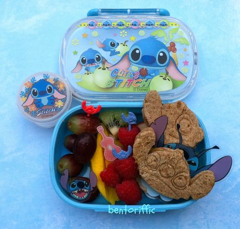 Stitch Experiment 626 Disney bento-bentoriffic  plant based vegan lunchbox Chef Taro, Lilo's Doll, Homemade Fidget Toys, Stitch Experiment 626, Kindergarten Lunch, Vegan Lunch Box, Giraffe Pictures, Experiment 626, Lilo And Stitch Quotes