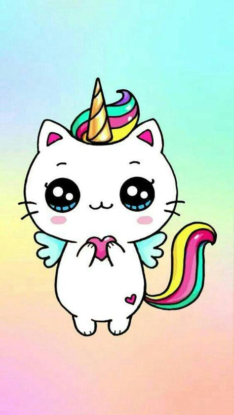 Unicorn Cat Drawing, Unicorn Art Drawing, Pink Unicorn Wallpaper, Magical Watercolor, Cute Rainbow Unicorn, Unicorn Drawing, Unicorn Pictures, Kawaii Unicorn, Unicorns Clipart