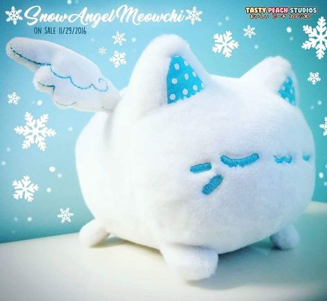 Tasty Peach Studios on Instagram: “Snow Angel Meowchi goes on sale 11/29! Don't miss out on this adorable addition to your Meowchi collection! . . . #TastyPeachStudios…” Tasty Peach Studios, Tasty Peach, Anting Manik, Kawaii Toys, Kawaii Plush, Kawaii Plushies, Snow Angels, Kawaii Room, Kawaii Cat