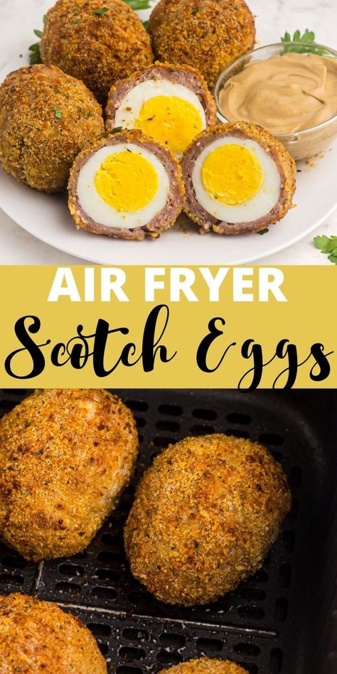 Air Fryer Recipes Uk, Scotch Eggs Recipe, New Air Fryer Recipes, Air Fryer Recipes Snacks, Air Fryer Cooking Times, Air Fryer Oven Recipes, Scotch Eggs, Air Fry Recipes, School Snack