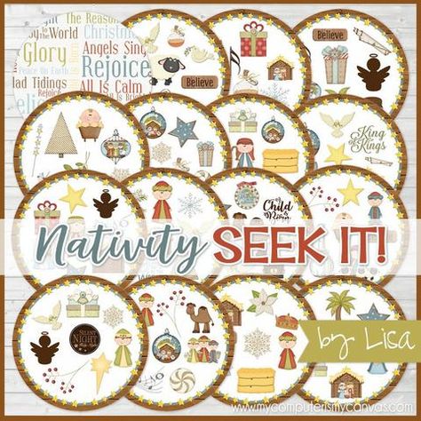 SEEK IT! {Nativity Edition} PRINTABLE Matching Game Match Game, Craft Punches, Christmas Party Games, Family Night, Kids Church, Family Game, Christmas Games, Fun Family, Family Game Night