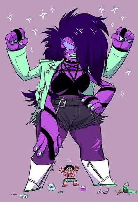 Sugilite and Steven makeover Greg Universe Fanart, Camille League Of Legends, Magical School, Steven Universe Fusion, Cristal Gems, Steven Uni, Steven Universe Diamond, Greg Universe, Steven Universe Anime