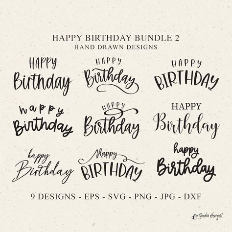 Birthday greeting card for a plotter#birthdayfont #happybirthday #fontdesign #celebration #birthdaywishes Happy Birthday Hand Lettering, Happy Birthday Calligraphy, Happy Birthday Font, Doodle Fonts, Bday Cards, Birthday Letters, Number Balloons, Vinyl Cut, Birthday Sign