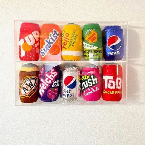 Felt Packaging, Cereal Poster, Food Textiles, Lucy Sparrow, Textiles Gcse, Felt Food Patterns, Easy Books, Art 2024, Fanta Can