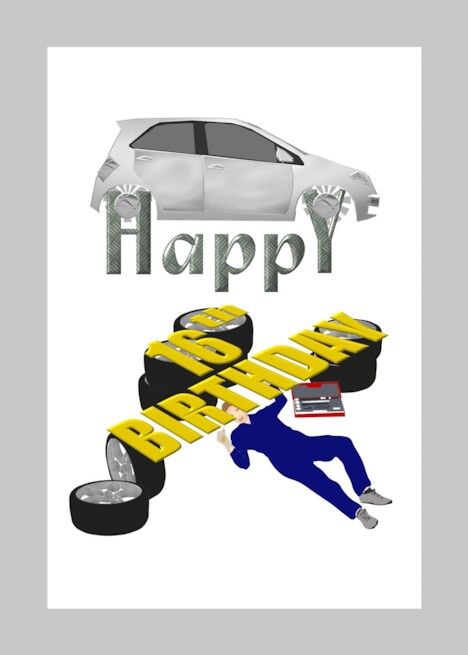 16th Birthday Car Mechanic Car And Greeting On Supports card Mechanic Birthday, Mechanics Birthday, Car Birthday, Birthday Cards For Boys, Happy Words, Car Mechanic, Card Card, 16th Birthday, Birthday Greetings