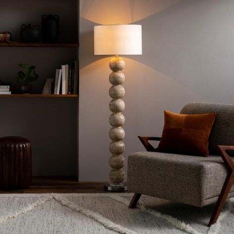 Olney Faux Wood Stacked Sphere Floor Lamp Sphere Floor Lamp, Decorative Floor Lamps, Sphere Design, Traditional Lamps, Floor Lamp Shades, Contemporary Floor Lamps, Cool Floor Lamps, Light Bulb Types, Classic Interior