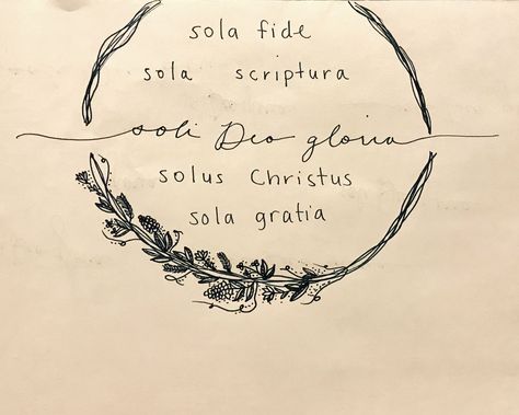 Solas Tattoo, 5 Solas Tattoo, Soli Deo Gloria Tattoo, Scripture Tattoos, 5 Solas, Soli Deo Gloria, Infinity Tattoo, Tatting, Tattoo Ideas