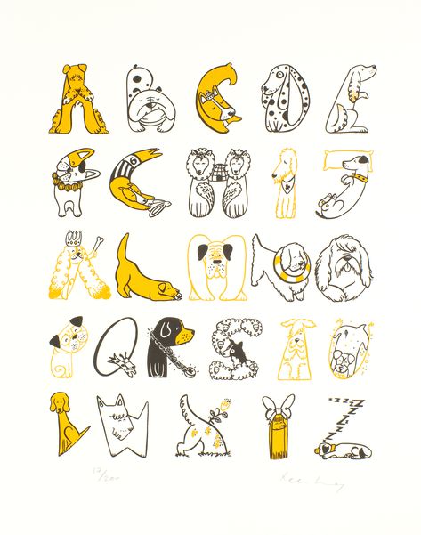 Dog Alphabet, Alfabet Font, Inspiration Typographie, Alphabet Gifts, Doodle Alphabet, Doodle Fonts, Gifts For Dog Lovers, Creative Lettering, Doodle Lettering