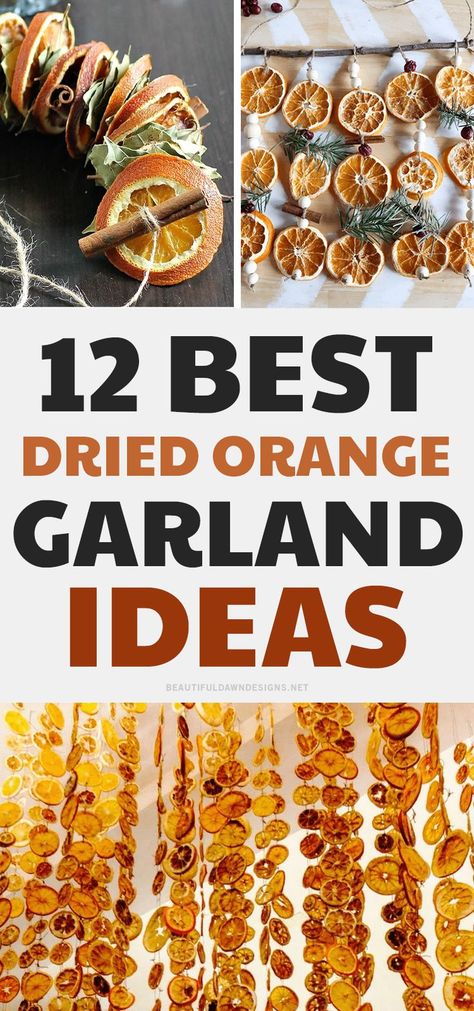 Orange Garlands, Orange Christmas Decor, Dried Orange Garland, Orange Craft, Orange Wreath, Garland Ideas, Orange Christmas, Dried Orange Slices, Dried Oranges