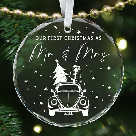 PRICES MAY VARY. Just Married Decorations: This stunning "1st Christmas Married" ornament is the perfect way to commemorate your special first holiday season as a couple. A heartfelt keepsake that beautifully symbolizes your love and commitment. Ideal for wedding ornament, future mr and mrs gifts, wedding registry gifts, wedding decoration, personalized christmas ornaments. Thoughtful Wedding Gifts for Couples 2024: Delight the special couple with our exquisite bridal gift - first Christmas toge Gifts For Engaged Couple, Engaged Gifts, Married Christmas Ornament, Wedding Registry Items, First Christmas Together Ornament, Wedding Gifts For Newlyweds, Thoughtful Wedding Gifts, Gifts For Bride, Happy Engagement