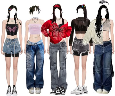 K Pop Group Stage Outfits Ideas, Kpop Y2k Outfit, Military Black Jordan 4, Kpop Outfits Inspiration, Kpop Stage Outfits, Dance Performance Outfits, Kpop Y2k, Korean Outfits Kpop, Kpop Fits