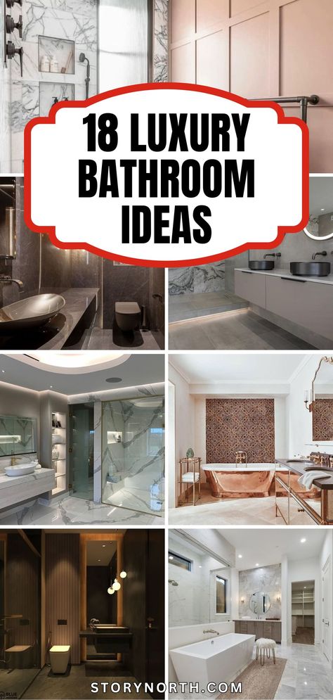 Save this pin for top-notch luxury bathroom inspiration that will elevate your home decor game! Discover the latest trends and designs to create your dream bathroom sanctuary. #LuxuryBathroom #HomeDecorIdeas #InteriorDesignInspo Fabulous Bathrooms Master Bath, Elegant Bathroom Design Luxury Bath, Glamorous Bathroom Ideas, Luxury Vanity Ideas Bathroom, Silver Bathroom Decor Ideas, Transitional Bathroom Ideas, Dream Bathroom Luxury, Large Bathroom Design, Master Bathrooms Luxury