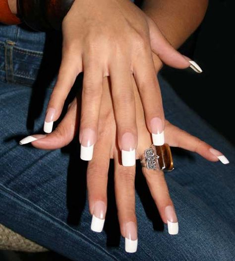 Classic French. Purfect length. Straight French Nails, Thick French Manicure, Long Classic French Nails, Straight French Tip, Low French Tip Nails, French Nails Thick White, French 2000s Style Nails, 90s French Tip, Thick French Tip Nails