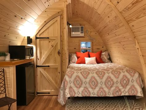 Models — Glamping Pods of America Cabin Homes Interior, Resort Interior Design, Glamping Pods, Arched Cabin, Log Cabin Homes, Tiny Spaces, Tiny House Interior, Tiny House Cabin, Small Cabin