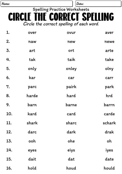 Make learning fun and effective with our printable spelling practice worksheets. Enhance spelling skills and vocabulary in an enjoyable way with our engaging worksheets. Get your hands on our printable worksheets and level up your spelling game today! #SpellingPractice #PrintableWorksheets #LearnToSpell #printablespellingpractice Free Printable Spelling Worksheets, Fun Ways To Practice Spelling Words, English Spelling Worksheets, 2nd Grade Spelling Words List, Second Grade Worksheets, Spelling Practice Activities, Spelling Practice Worksheets, 5th Grade Spelling, Spelling Test Template