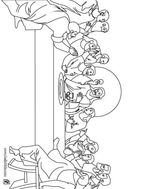 The Last Supper coloring page Last Supper Coloring Page, Jesus Coloring Pages, Sunday School Coloring Pages, Holy Thursday, Bible Coloring Pages, Easter Coloring Pages, Easter Religious, The Last Supper, Easter Colouring