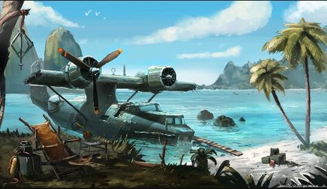 PBY Catalina Pby Catalina, Dieselpunk Vehicles, Amphibious Aircraft, Flying Vehicles, Airplane Art, Flying Boat, Battle Of Britain, Aircraft Art, Ww2 Aircraft