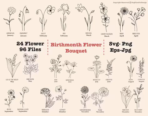 October Tattoos, Daisy Sweet Pea, Hawthorne Flower Tattoo, Hawthorne Flower, Narcissus Flower Tattoos, Aster Tattoo, Birthmonth Flower, Birth Flower Svg, Honeysuckle Tattoo