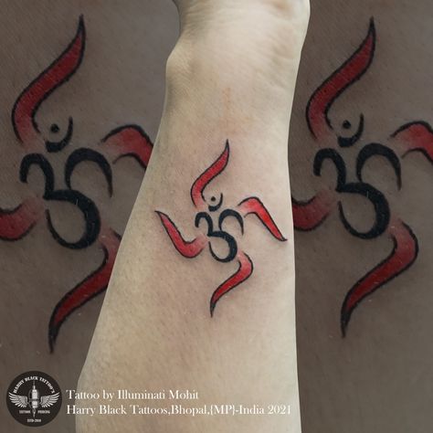 Om Swastik Tattoo, Nepal Tattoo Ideas, Swastik Tattoo, Swastik Symbol, Swastik Design, Luck Tattoos, Ohm Tattoo, Back Of Leg Tattoos, All Seeing Eye Tattoo