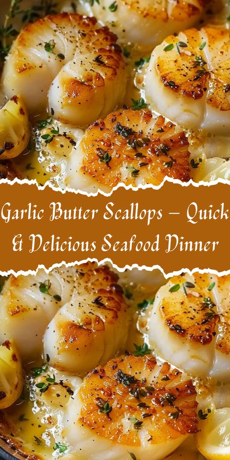 This 30-minute scallop dish is a must-try for seafood lovers! Serve it with rice, pasta, or roasted veggies. Garlic Butter Scallops, Butter Scallops, Scallop Dishes, Baked Scallops, Quick Delicious Meals, Rice Pasta, Seafood Dinner, Tasty Recipe, Roasted Veggies