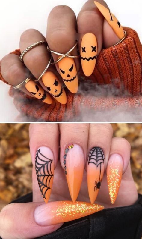 Ongles Halloween, Halloween Nail Ideas, Nail Art Halloween, Fall Nail Trends, Spring Nail Designs, Stiletto Nails Designs, Brighter Days, Polygel Nails, Creative Nail Designs