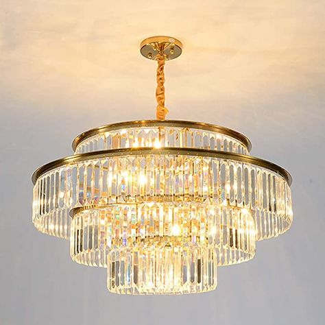 Elegant Ceiling Design, Island Bedroom, Round Pendant Light, Hanging Ceiling Lamps, Retro Living Rooms, Crystal Chandelier Lighting, Modern Crystal Chandelier, Crystal Pendant Lighting, Crystal Ceiling Light