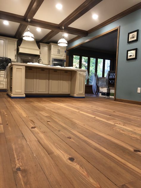 We stained this wide plank Heart Pine Fruitwood Heart Pine Floors Stain, Pine Hardwood Floors, Heart Pine Floors, Pine Flooring, Heart Pine Flooring, Floor Stain, Heart Pine, Pine Floors, Wood Stain