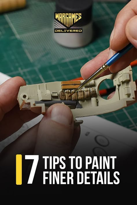 With many years of painting miniatures on commission, I've picked up a few principles that I return to when painting details. Condensed into a few tips and hobby recommendations, these should give you a jumpstart into the finer points of miniature painting. Model Kits Hobbies, Paint Miniatures, Miniature Inspiration, Aircraft Model Kits, Model Cars Building, Scale Model Building, Model Truck Kits, Model Ship Building, Painting Details