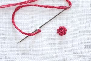 Learn how to embroidery the tiniest of floral designs with a few simple stitches. They're perfect for making embroidered jewelry!: How to Make a Tiny Rose Rose Embroidery Pattern, Ribbon Embroidery Kit, Embroidery Stitches Tutorial, Embroidery Transfers, Hand Embroidery Flowers, Embroidery Flowers Pattern, Simple Embroidery, Rose Embroidery, Silk Ribbon Embroidery