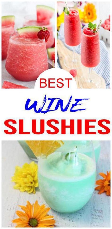 Watermelon Wine Slushie, Alcholic Drink Frozen, Diy Wine Slushie, Drinks Alcohol Recipes Frozen, Alcohol Slushy Drinks, Easy Frozen Mixed Drinks Alcohol, Pepsi Slushie Recipe, Homemade Wine Slushies, Frozen Party Drinks Alcohol