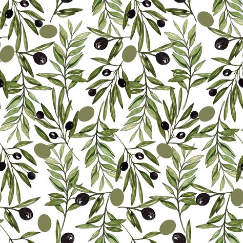 Olive pattern in Pattern & Surface Design Inspiration by Vizireanu Maria-magdalena Olive Pattern Design, Olive Tree Pattern, Olive Aesthetic, Olive Background, Olive Wallpaper, Tree Collage, Maria Magdalena, Professional Graphic Design, 자수 디자인