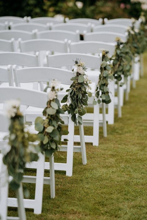 Beach Wedding Ceremony Chairs, Wedding Aisle White Chairs, White Ceremony, Wedding Ceremony Chairs, Wedding Aisle Outdoor, Bc Wedding, Outdoor Summer Wedding, Wedding Isles, Ceremony Chairs