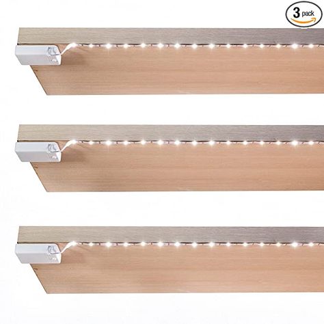 Led Shelf Lighting, Under Shelf Lighting, Under Cabinet Shelf, Under Cabinet Lighting Wireless, Pantry Lighting, Kitchen Under Cabinet Lighting, Lights For Kitchen, Outdoor Led Strips, Battery Powered Light