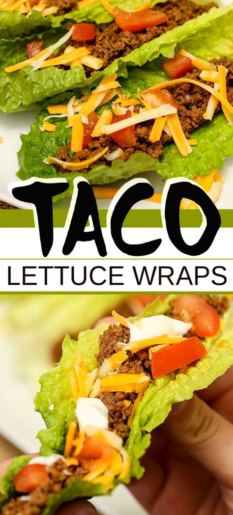 Salat Wraps, Low Carb Taco, Taco Wraps, Lettuce Tacos, Taco Lettuce Wraps, Low Carb Tacos, Lettuce Wrap Recipes, Boiled Egg Diet Plan, Resep Diet