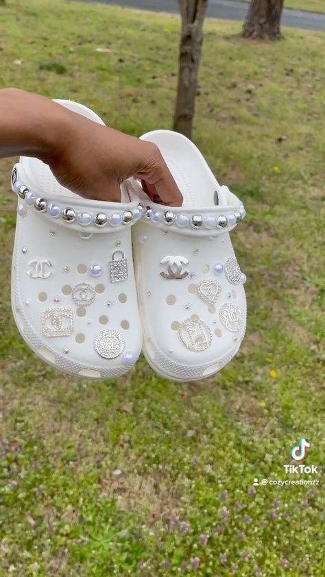 Wedding Crocs For Bride, Bride Crocs, Bridal Crocs, Wedding Crocs, Crocs Custom, Bride Shoes Flats, Matthew 19 6, Micro Pig, Crocs Ideas