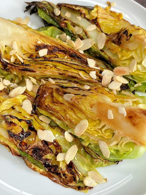 Grilled Hispi Cabbage With Almonds | Recipe | Cuisine Fiend Hispi Cabbage, Almonds Recipe, Cabbage Recipe, Cabbage And Bacon, As You Like It, Salad Sauce, Cabbage Salad, Cabbage Recipes, Seasoning Recipes