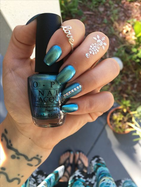 OPI This color's making waves Opi Turn On The Northern Lights, Opi This Colors Making Waves, Opi Aquarius Renegade, Opi No Room For The Blues, Opi Turquoise Nail Polish, Making Waves, Turquoise Ring, Nail Art, Turquoise