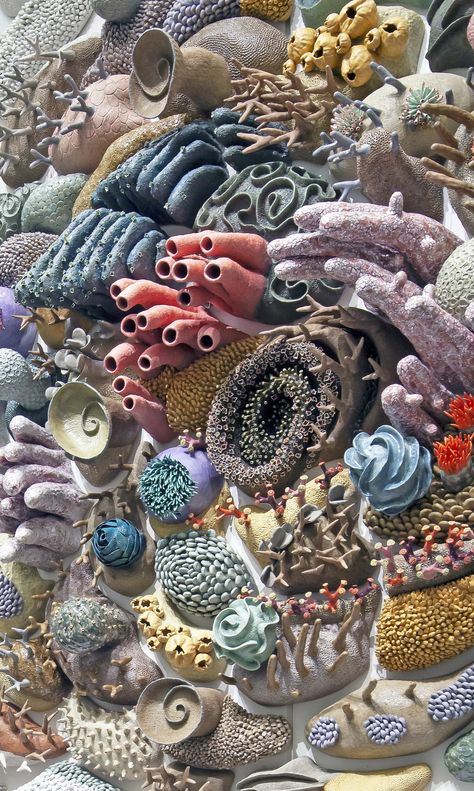 Courtney Mattison Ceramic Coral Reef Coral Reef Conservation Art in Embassies Ceramic Coral Reefs, Coral Reef Drawing, Coral Reef Art, Coral Art, Sea Urchins, Colossal Art, Keramik Design, Modern Crafts, 3d Drawings