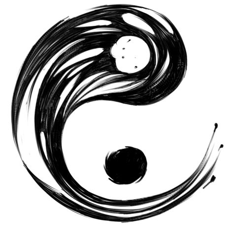 Tattoo Ideas Yin And Yang, Yin Yang Tattoo Design Unique, Ying Yang Stencil, Ying Yang Tattoo Designs, Ying Yang Drawing, Yin And Yang Symbol, Band Tattoos For Men, Negative Space Tattoo, Ying Yang Tattoo