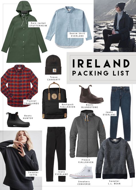 Ireland Packing List – THE NORD NEST Ireland Vacation Outfits, Ireland In March, Scotland Outfit, Scotland Packing List, Ireland Hiking, Ireland 2023, Ireland Packing List, Backpacking Ireland, Planning Trips