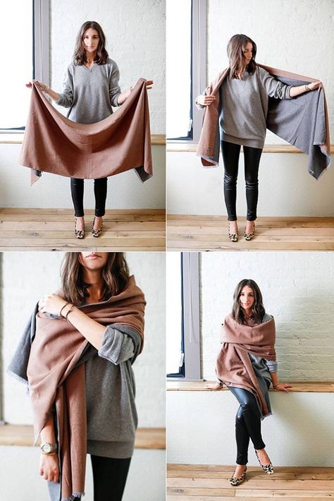 How To Wear A Blanket Scarf, Wear A Scarf, Ways To Wear A Scarf, How To Wear A Scarf, Scarf Casual, Winter Mode, Outfit Trends, Scarf Tying, Autumn Fashion Casual