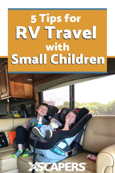 RV Travel with kids isn't as overwhelming as it may seem! With these tips for RVing with children, your family RV travel day will keep everyone happy. RV travel with baby on board is fun for the whole family! Whether you want to go RV camping with kids or full-time RVing with kids, these RV tips will make everything smoother. #rvlife #rvtravel #familytravel Rv With Kids, Nomadic Living, Road Trip Entertainment, Travel With Baby, Camping With Toddlers, Rv Trip, Dry Camping, Rv Road Trip, Rv Maintenance