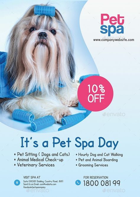 Pet Spa and Grooming Center Flyer #Spa, #Pet, #Grooming, #Flyer Pet Grooming Flyer, Pet Grooming Poster, Pet Grooming Advertising, Cat Grooming Salon, Fun Logos Inspiration, Cat Vet, Dog Spa, Poodle Grooming, Pet Spa