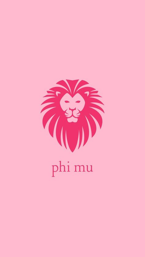 Phi Mu Graphic, Pink Phone Wallpaper, Phone Wallpaper Lockscreen, Pink Phone, White Lion, Phi Mu, Greek Life, Big Little, Button Design