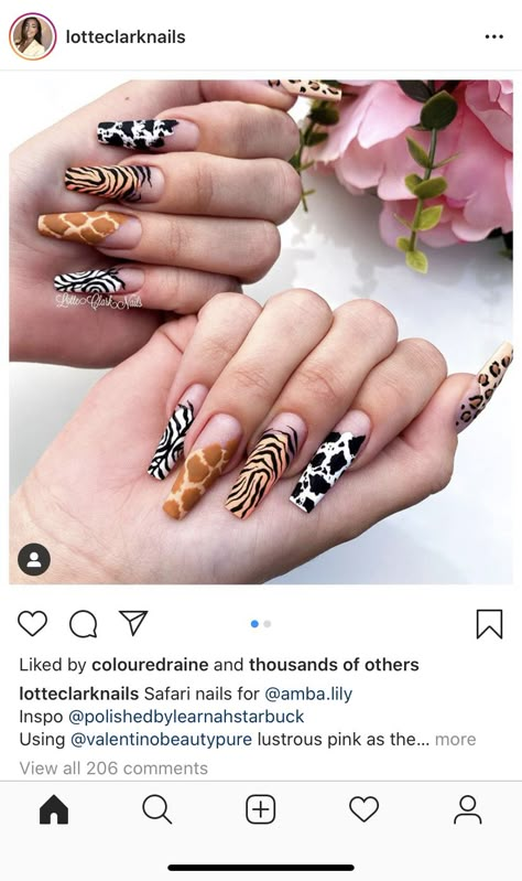 Safari Theme Nail Ideas, Safari Theme Nails Green, African Safari Nails, Nails Safari Art Designs, Safari Themed Nails, Safari Theme Nails, Jungle Theme Nails, Zoo Nails, Giraffe Nails Acrylic