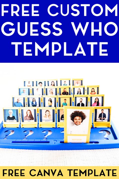 Personalized Game Boards, Guess Who Cards Printable, Personalized Guess Who Game, Guess Who Diy Game, Guess Who Christmas Game, Diy Family Board Games, Guess Who Printable Sheets, Guess Who Template Free Printable, Guess Who Bulletin Board