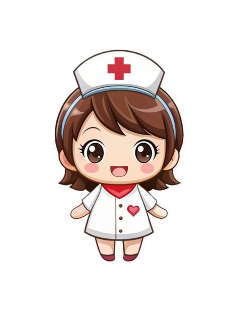 Nurse Drawing Easy, Nurse Character Design, Kawaii Nurse, Nurse Character, Nurse Drawing, Nurse Cartoon, Student Cartoon, Nurse Design, Inspiration Painting