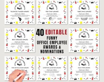 Funny Employee Appreciation Awards 60 Printable Staff Recognition Certificates, Funny Gift for Employee and Colleagues, Coworker Gift Tags - Etsy Funny Office Awards, Funny Employee Awards, Employee Awards Certificates, Funny Awards Certificates, Employee Appreciation Awards, Staff Awards, Funny Awards, Office Awards, Office Employee