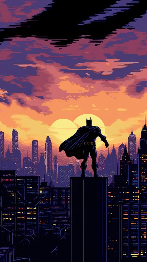 8-Bit Styled Drawings MJ Batman Portrait, Superhero Pictures, Dc Comics Vs Marvel, Batman Joker Wallpaper, Batman Comic Wallpaper, Batman Theme, Spiderman Art Sketch, Batman Pictures, Batman Artwork